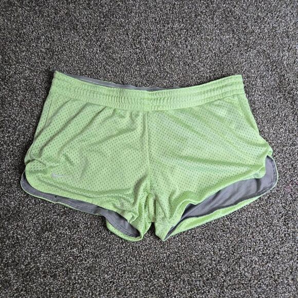 Women's Nike Neon Green Mesh Athletic Activewear Work Out Shorts Small - Picture 1 of 6